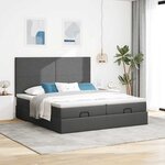 VidaXL Cadre de lit ottoman avec matelas gris foncé 180x200cm tissu