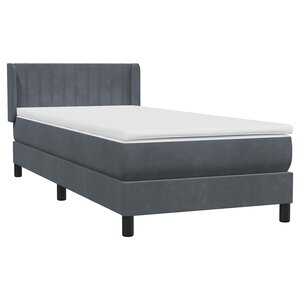 vidaXL Sommier à lattes de lit et matelas gris foncé 90x220 cm velours