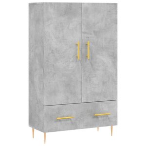 vidaXL Buffet haut gris béton 69 5x31x115 cm bois d'ingénierie