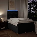 vidaXL Sommier à lattes de lit avec matelas noir 120x190 cm tissu