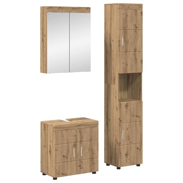 vidaXL Ensemble de mobilier de salle de bain TULUM Chêne artisanal