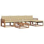 vidaXL Ensemble de canapés d'extérieur 6 Pièces Naturel et Beige