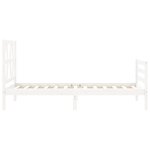 vidaXL Cadre de lit avec tête de lit blanc simple bois massif