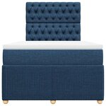 vidaXL Sommier à lattes de lit avec matelas bleu 120x190 cm tissu