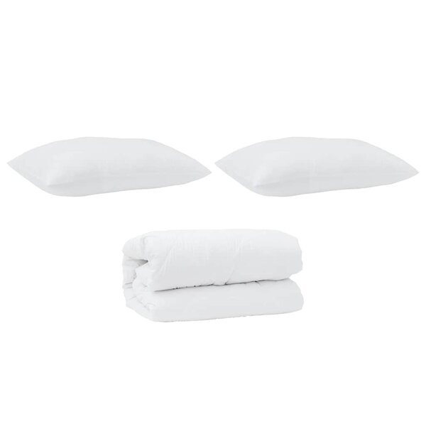 vidaXL Duvet avec Oreiller Autre 2 Pièces Blanc 140 x 220 cm Microfibre