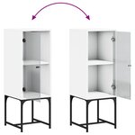 vidaXL Armoire latérale avec porte en verre blanc 35x37x100 cm
