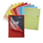 Paquet de 100 chemises à fenêtre SUPER 160g/m2 - 22x31cm - Couleurs assorties EXACOMPTA