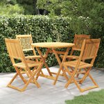 vidaXL Mobilier à dîner de jardin pliable 5 Pièces Bois d'acacia solide