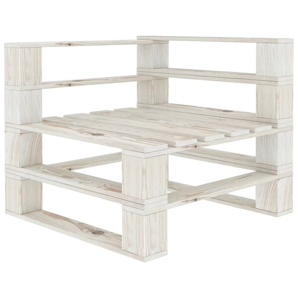 vidaXL Canapé palette d'angle de jardin bois blanc