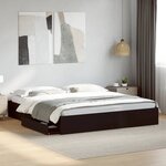 vidaXL Cadre de lit avec tiroirs sans matelas noir 180x200 cm