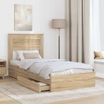 vidaXL Lit de Rangement Chêne Sonoma 75 x 190 cm Bois d'ingénierie