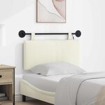 vidaXL Tête de lit suspendue Crème Tissu en velours côtelé