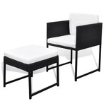 vidaXL Ensemble à manger d'extérieur 9Pièces coussins Résine tressée Noir