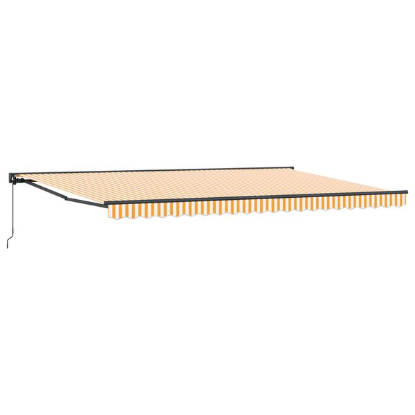 vidaXL Auvent Rétractable Manuel Orange et Blanc 500x300 cm tissu