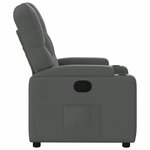 vidaXL Fauteuil inclinable en tissu gris foncé