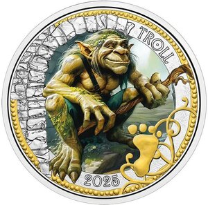 Monnaie TROLL Mythical Creatures Metal 3€ Euro Austria 2025