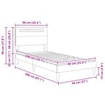 vidaXL Cadre de lit avec bandes LED Gris 90 x 200 cm Simili cuir