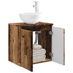 vidaXL Vanité de lavabo mural Bois ancien 49 5 x 35 x 63 cm