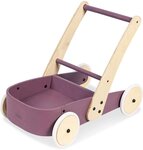 FIETE Chariot de marche bois massif  hêtre laqué violet et clair