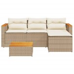 vidaXL Salon de jardin avec coussins 3 Pièces beige résine tressée