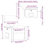 vidaXL Fauteuil inclinable électrique gris clair tissu microfibre