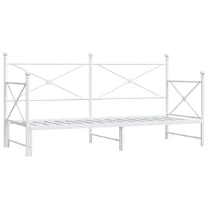 vidaXL Lit de jour avec lit gigogne sans matelas blanc 90x200 cm acier