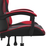 vidaXL Chaise de jeu pivotante Noir et rouge Similicuir