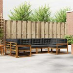vidaXL Ensemble de canapés d'extérieur 6 Pièces Naturel et Anthracite