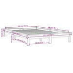 vidaXL Cadre de lit Gris 120x200 cm Bois de pin massif