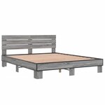 vidaXL Cadre de lit sans matelas sonoma gris 160x200 cm