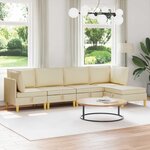 vidaXL Canapé modulaire avec rangement 5 Pièces Crème Tissu