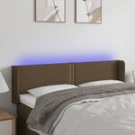 vidaXL Tête de lit à LED Marron foncé 147x16x78/88 cm Tissu