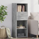 vidaXL Buffet haut gris béton 45x42 5x124 cm bois d'ingénierie