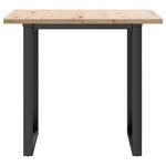 vidaXL Table à manger cadre en O 90x90x75 5cm bois de pin massif acier