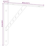 vidaXL Supports d'étagères 4 Pièces 40x2 5x25 cm argenté acier inoxydable