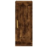 vidaXL Buffet haut Chêne fumé 34 5x34x180 cm Bois d'ingénierie