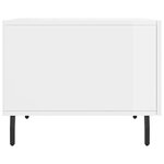 vidaXL Table basse blanc brillant 50x50x40 cm bois d'ingénierie