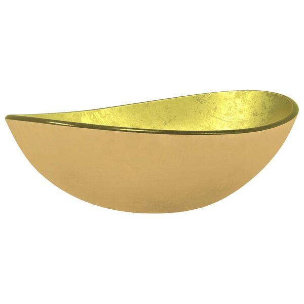 vidaXL Lavabo Verre trempé 54 5x35x15 5 cm Doré