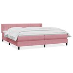 vidaXL Sommier à lattes de lit avec matelas rose 180x220 cm velours