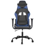 vidaXL Chaise de jeu de massage Noir et bleu Similicuir