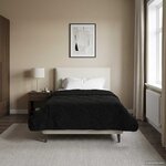 vidaXL Duvet complet toute l'année Matelassé Noir 155 x 220 cm