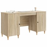 vidaXL Bureau avec étagère Sonoma 142 5 x 50 x 75 cm Bois d'ingénierie