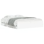 vidaXL Cadre de lit avec tiroirs sans matelas blanc 150x200 cm