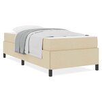 vidaXL Lit à ressorts Taupe  Noir 90 x 190 cm Tissu  Bois Engineered