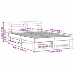 vidaXL Cadre de lit Blanc 150 x 200 cm Bois massif en pin