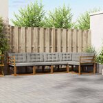 vidaXL Ensemble de canapés d'extérieur 5 Pièces Gris Naturel et Clair