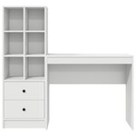 vidaXL Bureau blanc en bois d'ingénierie avec rangement