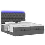 VidaXL Cadre de lit ottoman avec matelas gris foncé 200x200cm tissu