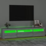 vidaXL Meuble TV avec lumières LED Sonoma gris 195x35x40 cm