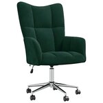 vidaXL Chaise de relaxation Vert foncé Velours